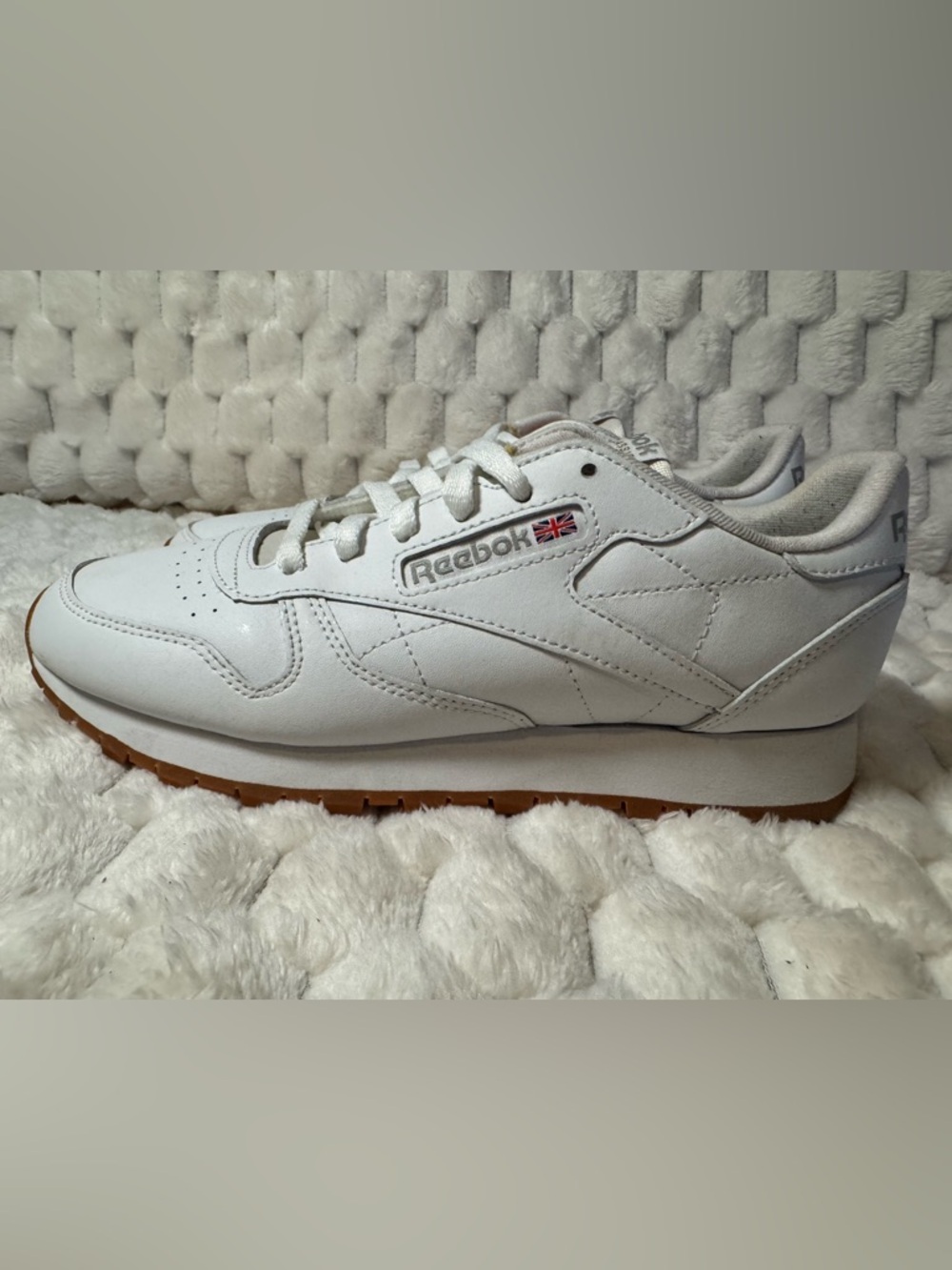 Reebok Classics White Leather Sneakers w/ Gum Sole